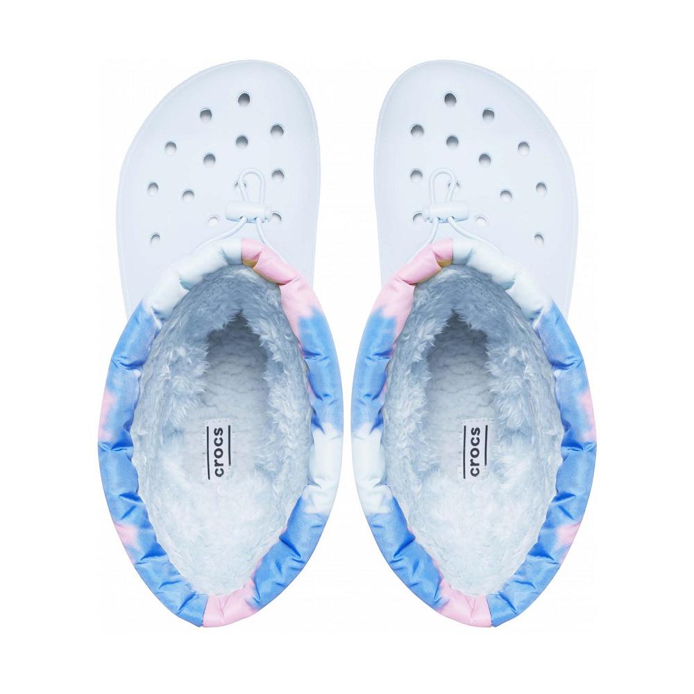 White Men's Crocs Classic Lined Neo Puff Tie Dye Boots | NZ 0709UZGT